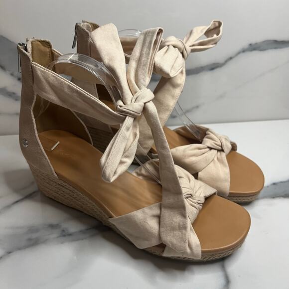 UGG | Women's Neutral Yarrow Beachy Festival Espadrille Wedge Sandals Sz 10 - Picture 1 of 8